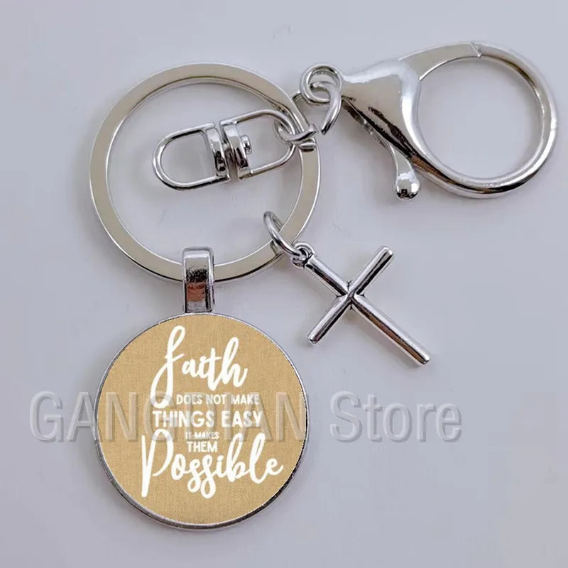 Jesus Faith Hope God Keychain Ornament Gift