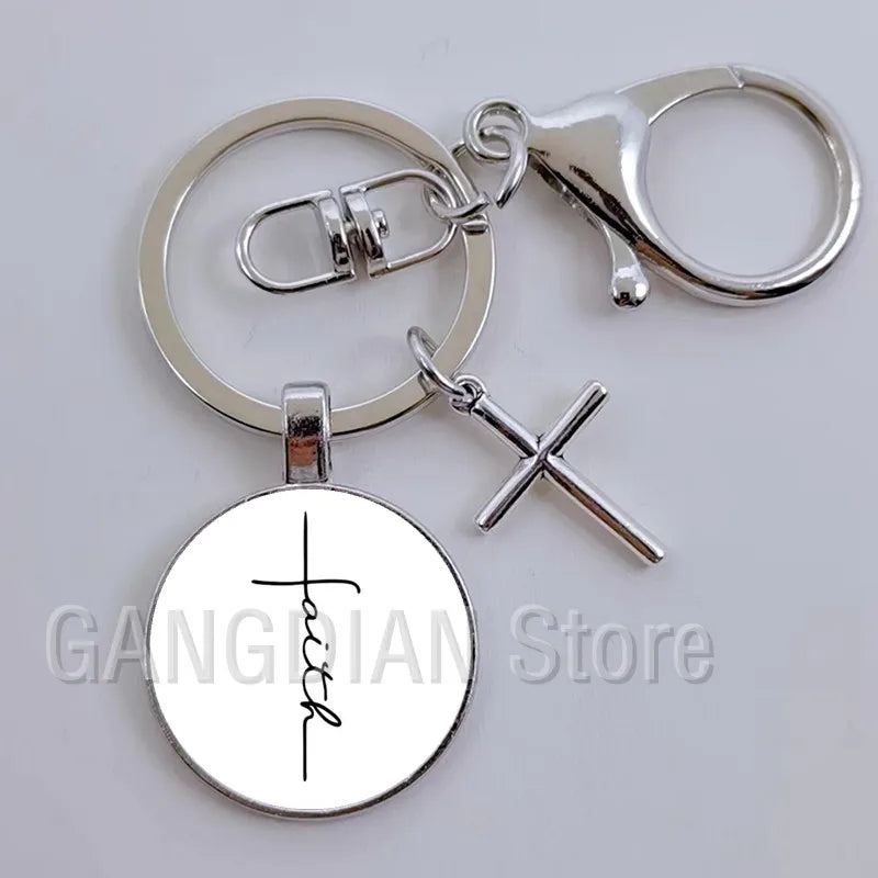 Jesus Faith Hope God Keychain Ornament Gift