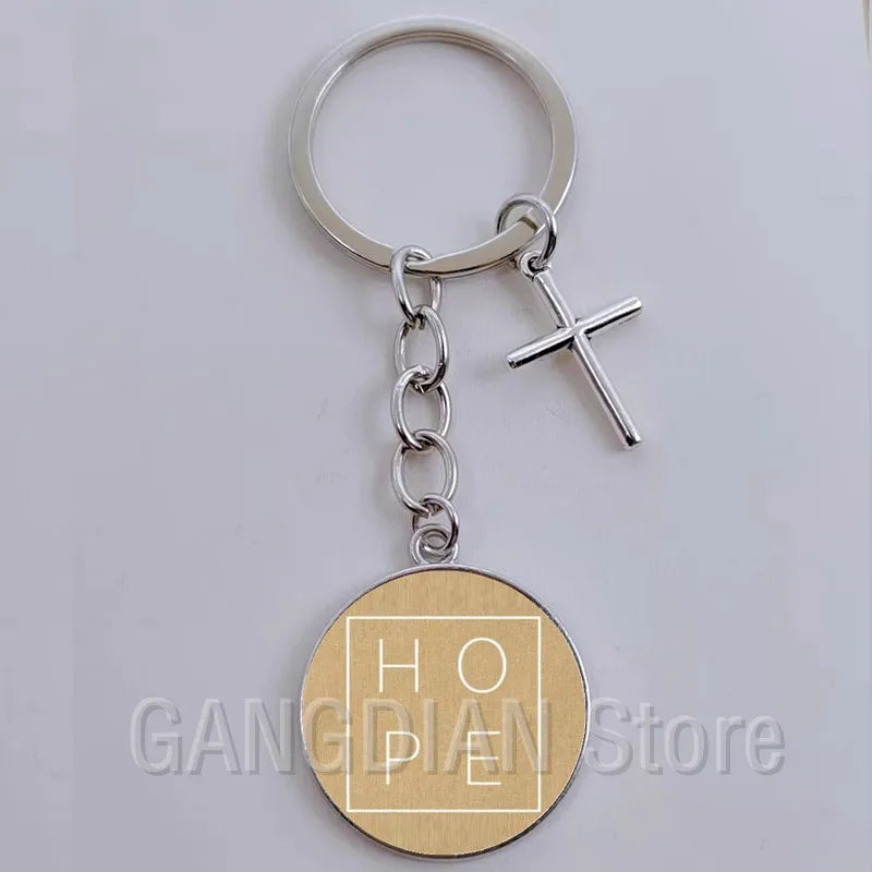 Jesus Faith Hope God Keychain Ornament Gift