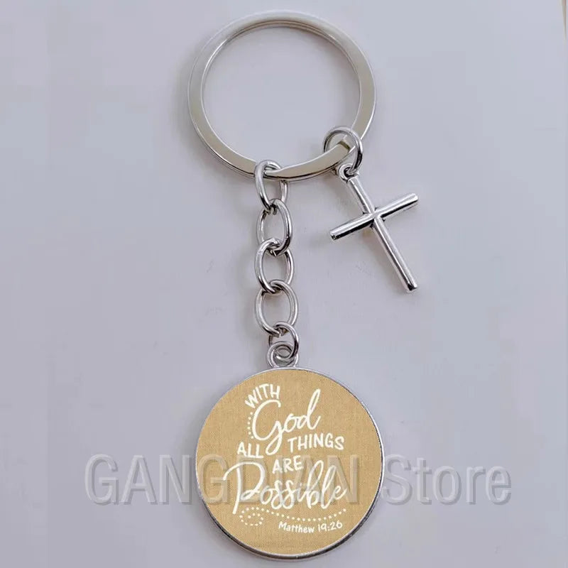 Jesus Faith Hope God Keychain Ornament Gift