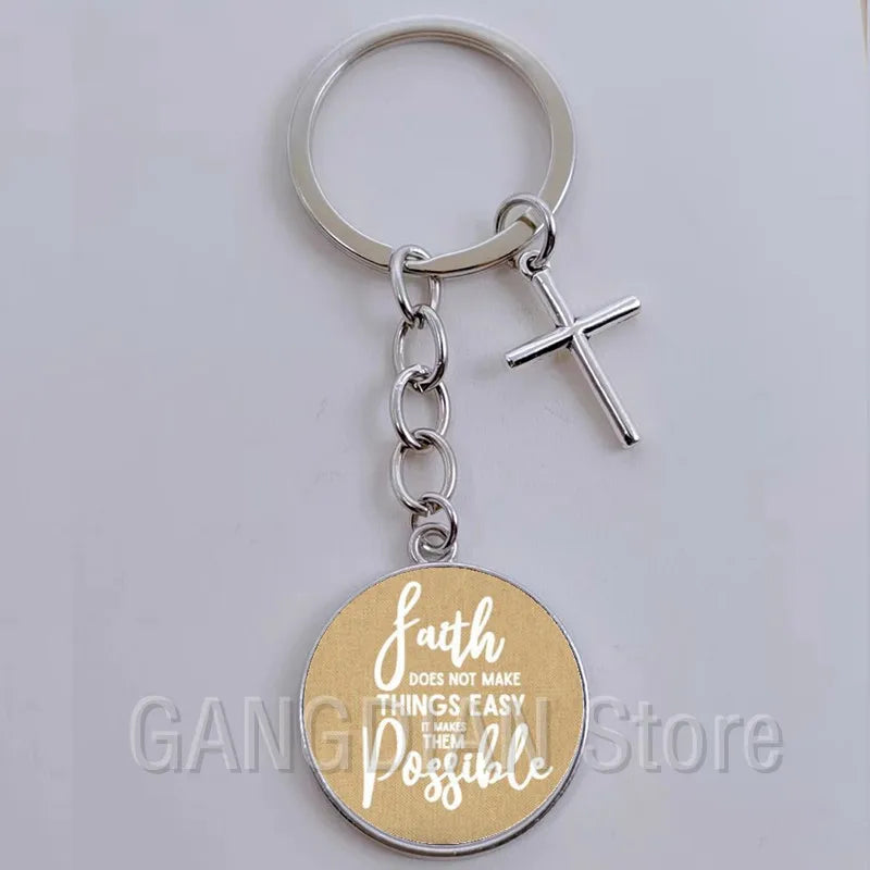 Jesus Faith Hope God Keychain Ornament Gift