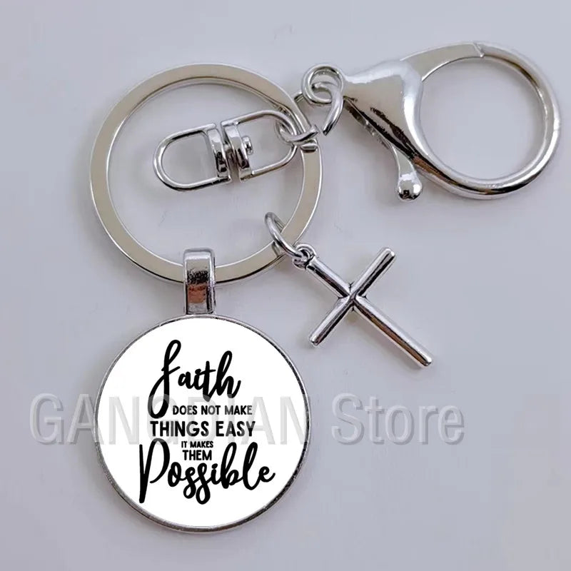 Jesus Faith Hope God Keychain Ornament Gift