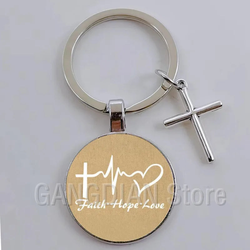 Jesus Faith Hope God Keychain Ornament Gift