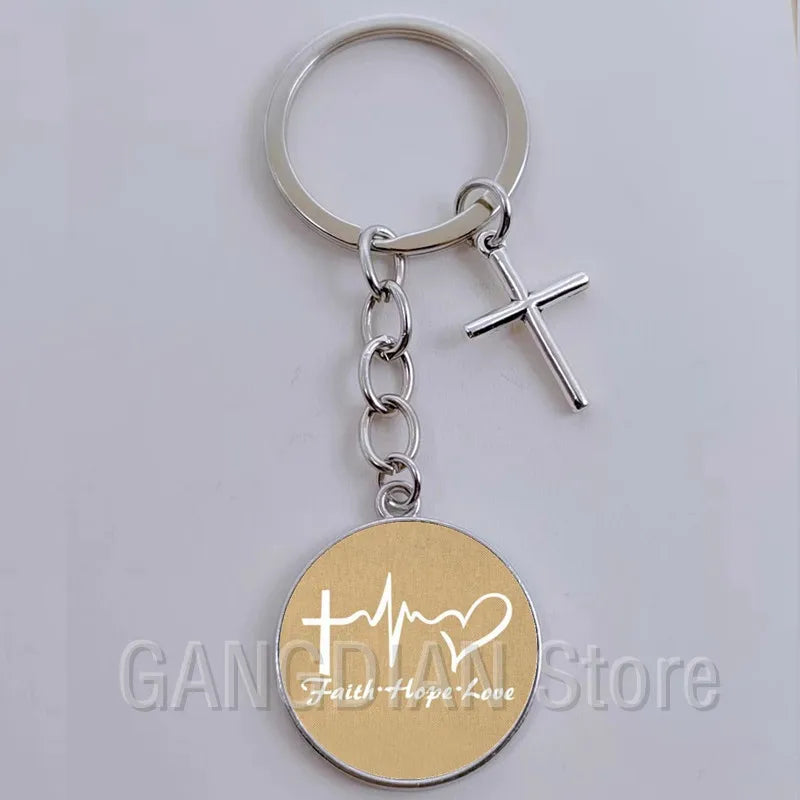 Jesus Faith Hope God Keychain Ornament Gift