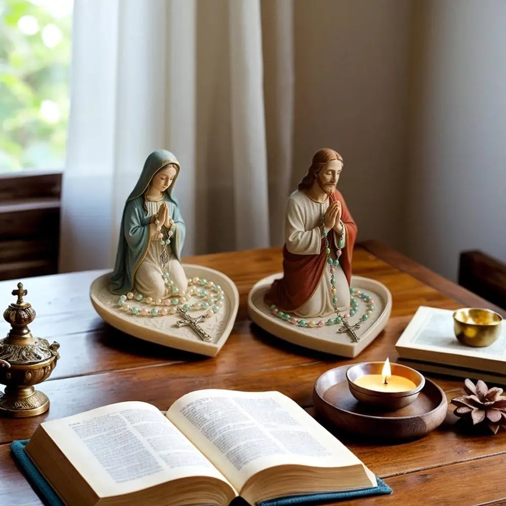Jesus and Virgin Mary Rosary Holder