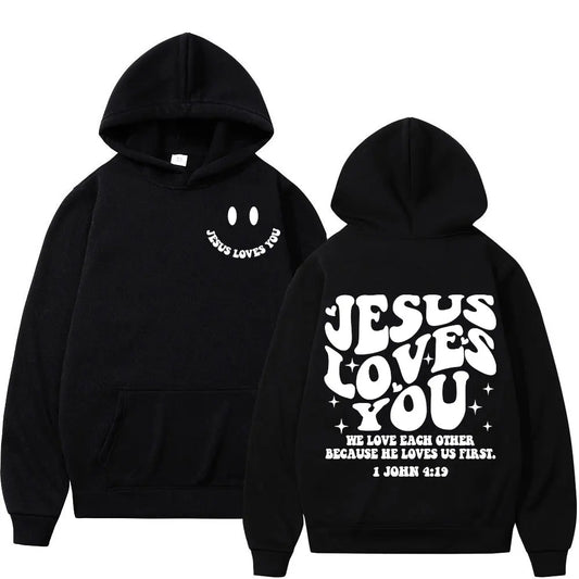 Jesus Loves You Christian Graphic Hoodie