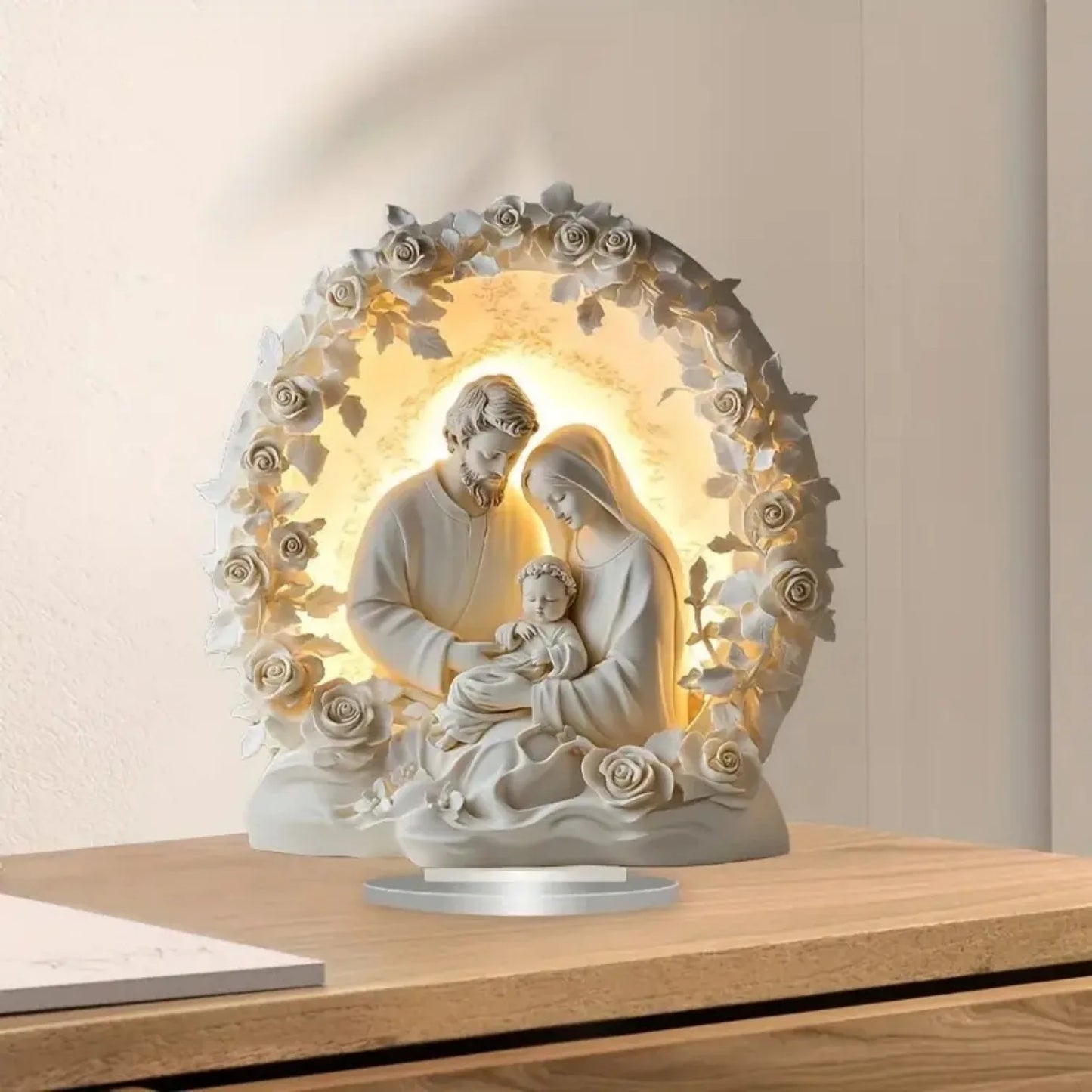 2D Flat Nativity Scene white Statue