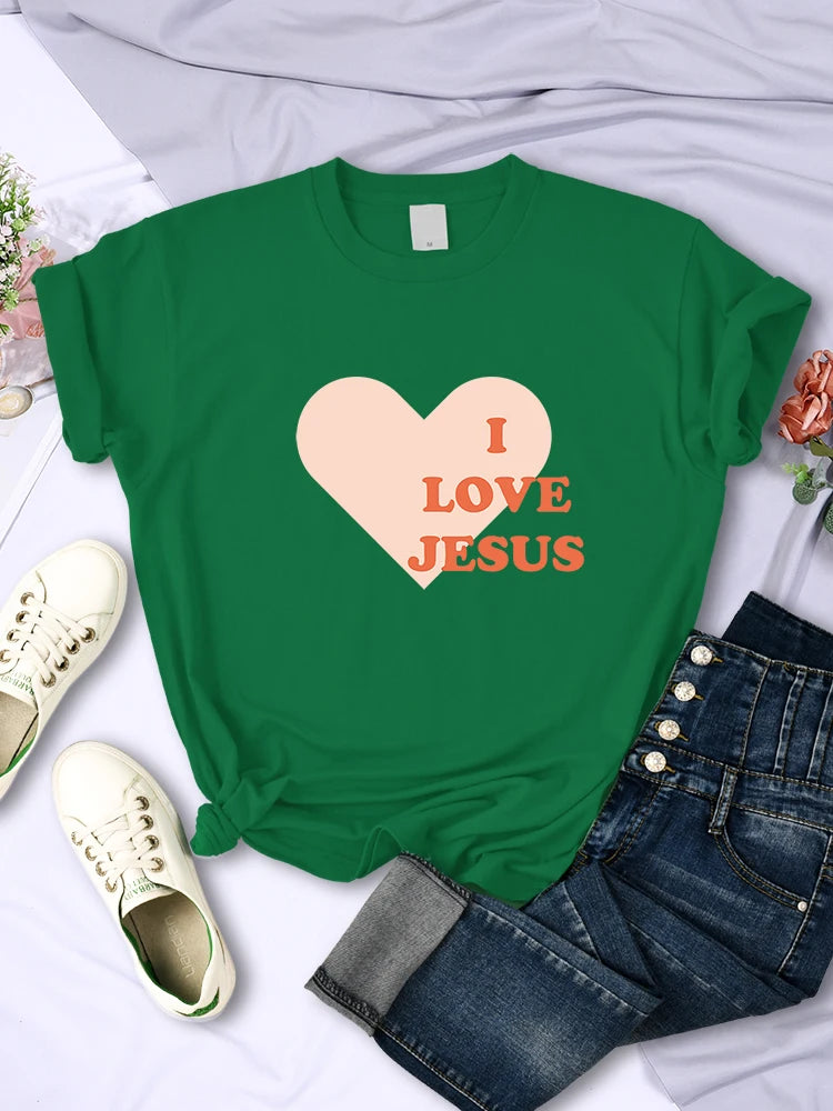 I Love Jesus Give You My Heart Womens T Shirt