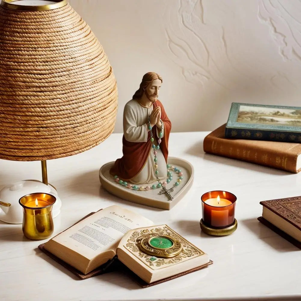 Jesus and Virgin Mary Rosary Holder