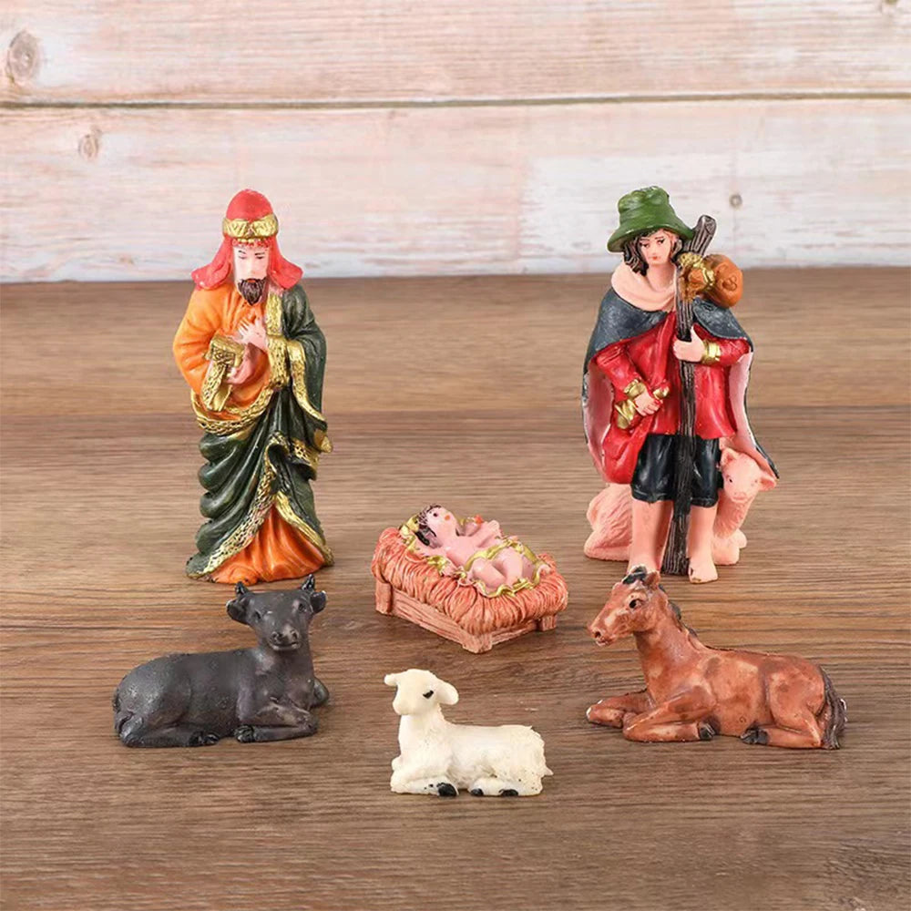 10Pcs Nativity Christ Figurines Set Christmas Nativity Scene