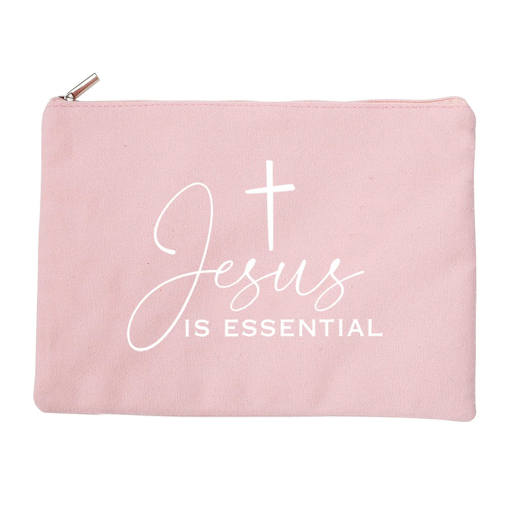 Jesus He Will Be There for You Canvas Cosmetic Bag for Women