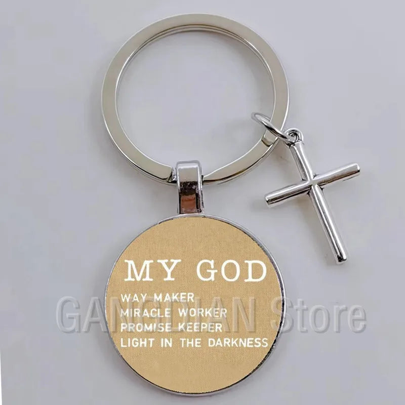 Jesus Faith Hope God Keychain Ornament Gift