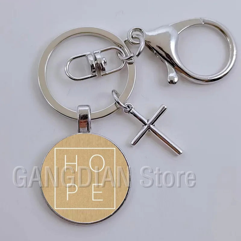 Jesus Faith Hope God Keychain Ornament Gift