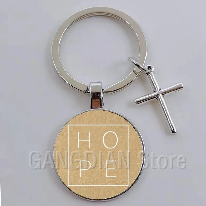 Jesus Faith Hope God Keychain Ornament Gift