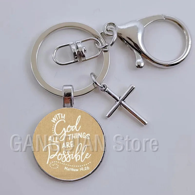 Jesus Faith Hope God Keychain Ornament Gift