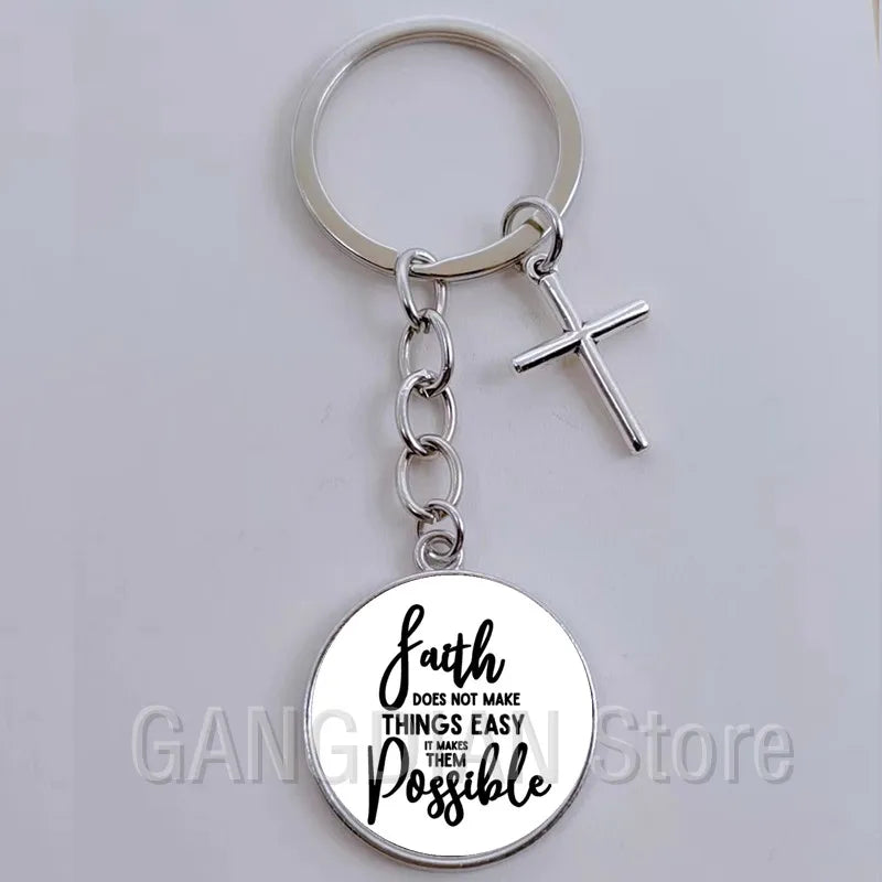 Jesus Faith Hope God Keychain Ornament Gift