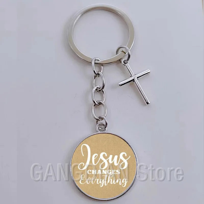 Jesus Faith Hope God Keychain Ornament Gift