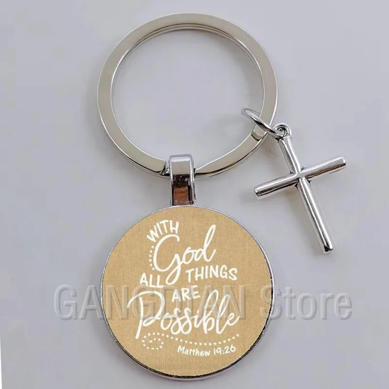 Jesus Faith Hope God Keychain Ornament Gift