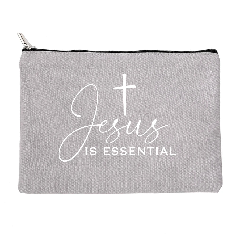 Jesus He Will Be There for You Canvas Cosmetic Bag for Women