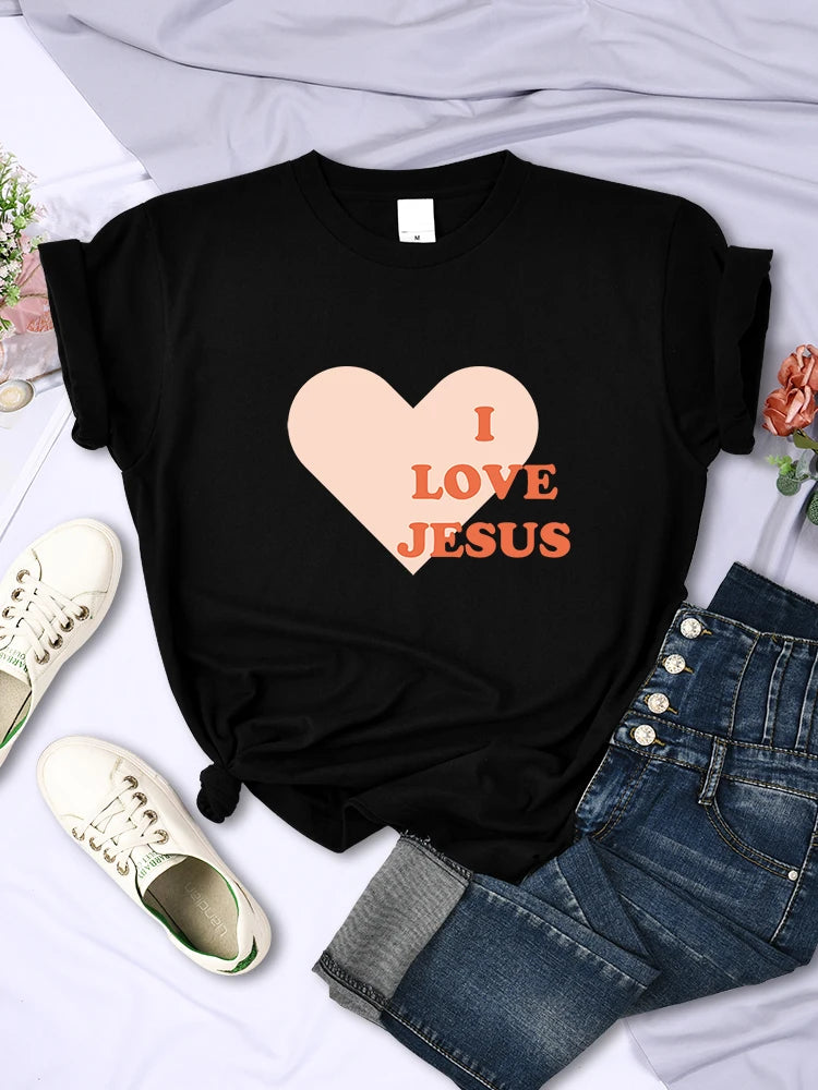 I Love Jesus Give You My Heart Womens T Shirt