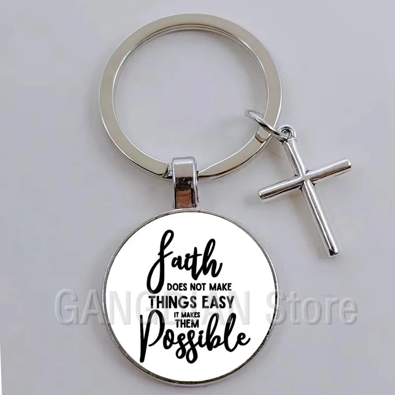 Jesus Faith Hope God Keychain Ornament Gift