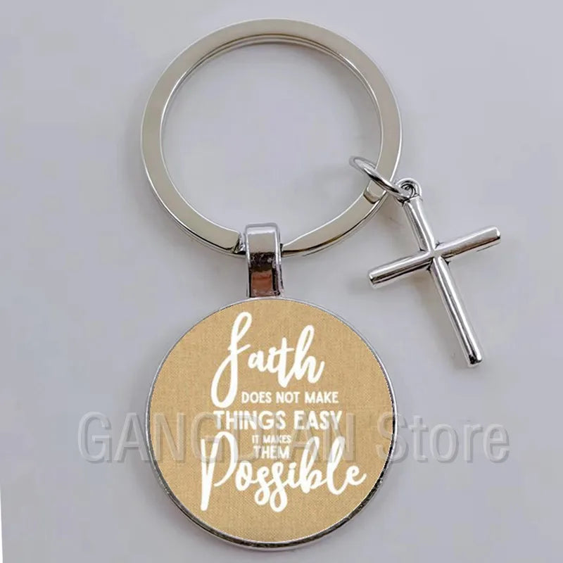 Jesus Faith Hope God Keychain Ornament Gift