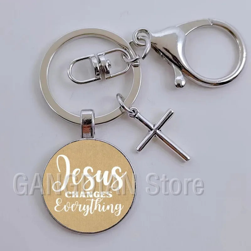 Jesus Faith Hope God Keychain Ornament Gift