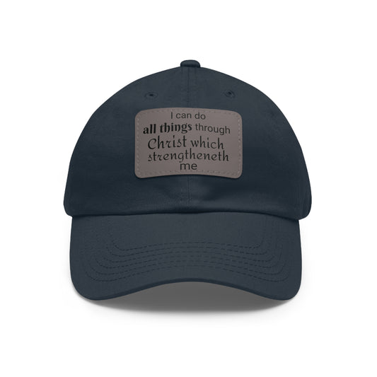 Dad Hat with Leather Patch (Rectangle)