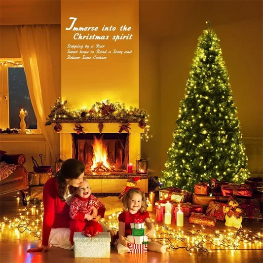 7FT Artificial Christmas Tree with Multicolored LED Lights