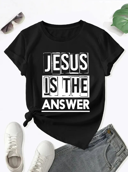 Jesus Is the Answer Letter T-shirt