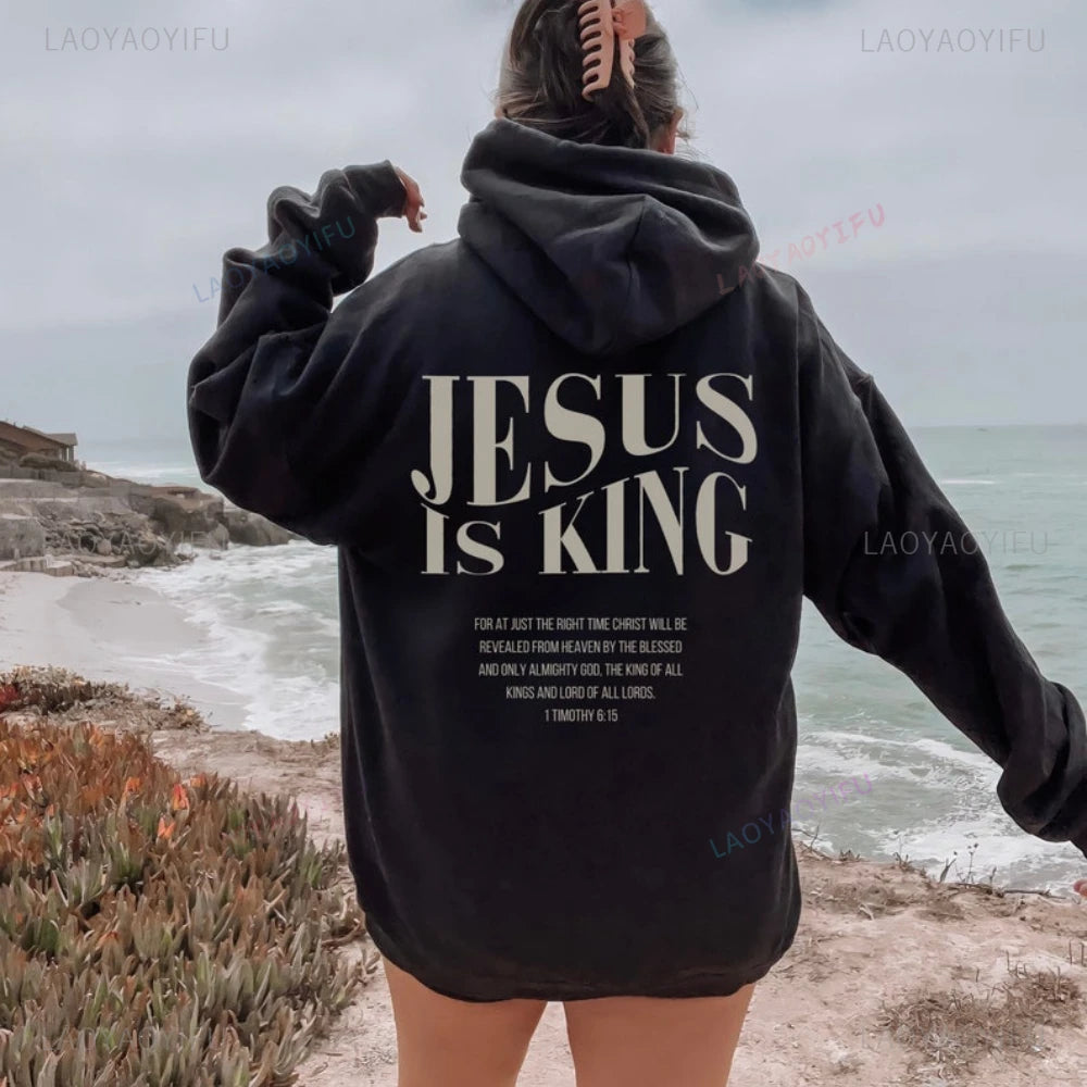 Jesus Is King Christian graphic sweatshirts