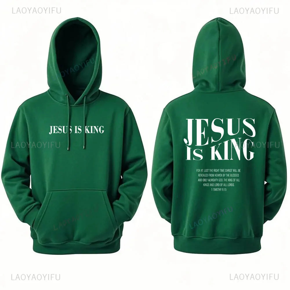 Jesus Is King Christian graphic sweatshirts