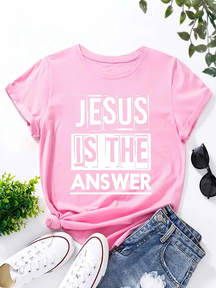 Jesus Is the Answer Letter T-shirt