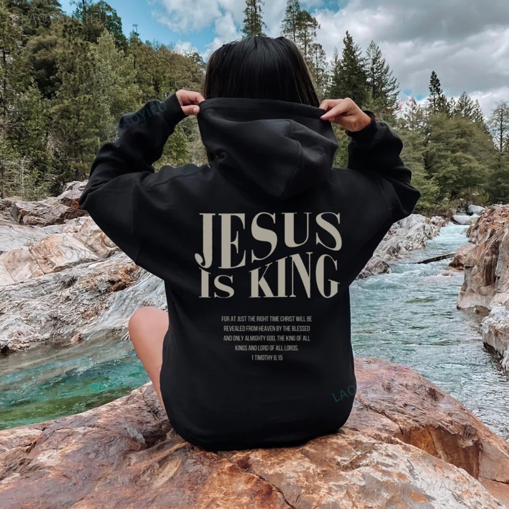 Jesus Is King Christian graphic sweatshirts